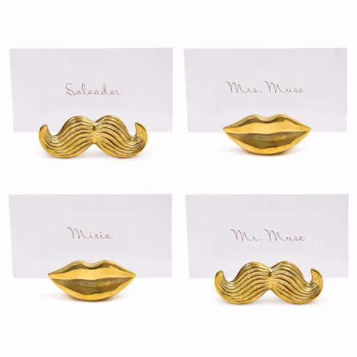 brass mr. & mrs. muse place card holder, set of 4